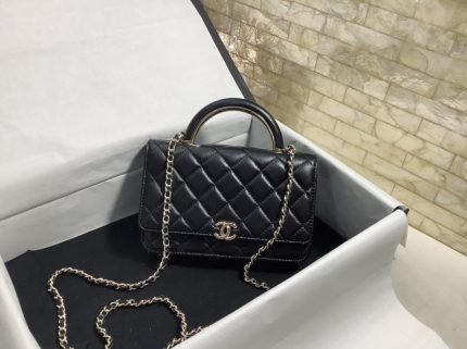 [REP 1:1] Chanel Hand-Held Oblique Cross Bag Black For Women, Women’s Bags 6.7in/19cm