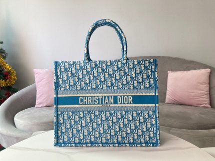 1:1 Replica Christian Dior Large Dior Book Tote Blue, For Women, Women’s Handbags 16.5in/42cm CD