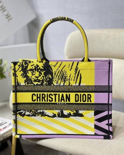 1:1 Replica Christian Dior Medium Dior Book Tote Yellow And Pink, For Women, Women’s Handbags 14in/36cm CD