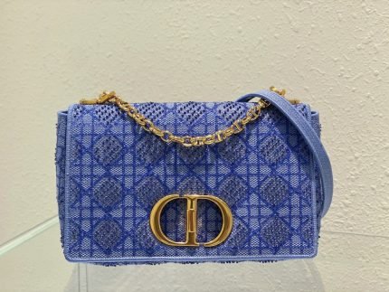 1:1 Replica Christian Dior Medium Dior Caro Bag Blue, For Women, Women’s Handbags 27.5cm/10.8in CD