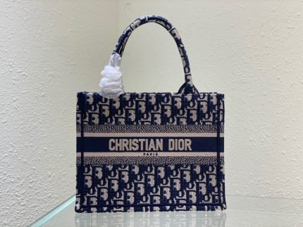 1:1 Replica Christian Dior Small Dior Book Tote Blue, For Women, Women’s Handbags 26.5cm/10.5in CD M1265ZRIW_M928
