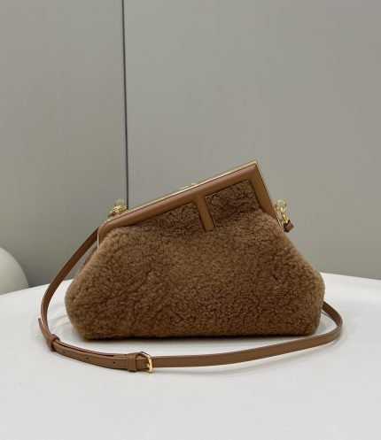 1:1 Replica Fendi First Small Brown Mink Bag For Woman 26cm/10in