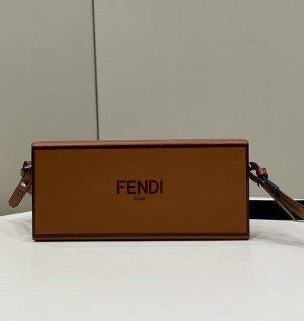 1:1 Replica Fendi Horizontal Box Brown Bag For Woman 10.5cm/4in