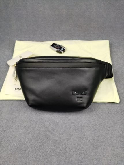 1:1 Replica Fendi Little Monster Belt Bag Black For Men, Men’s Bags 7.9in/20cm FF