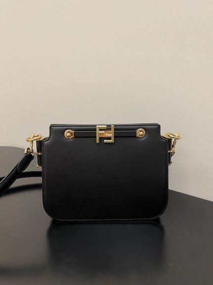 1:1 Replica Fendi Touch Black Bag For Woman 19cm/7.5in