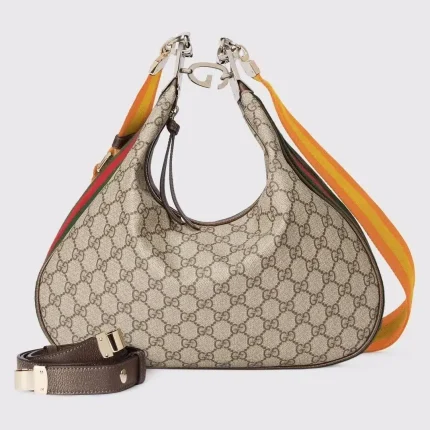 1:1 Replica Gucci Atache Large Shoulder Bag Beige And Multicolor For Women, Women’s Bags 13.8in/35cm GG‎ ‎‎‎702823 96GRN 4091