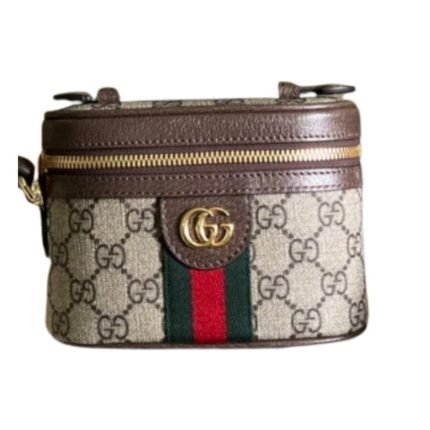 1:1 Replica Gucci Ophidia Cosmetic Case Brown For Women 15.5cm / 6.1in