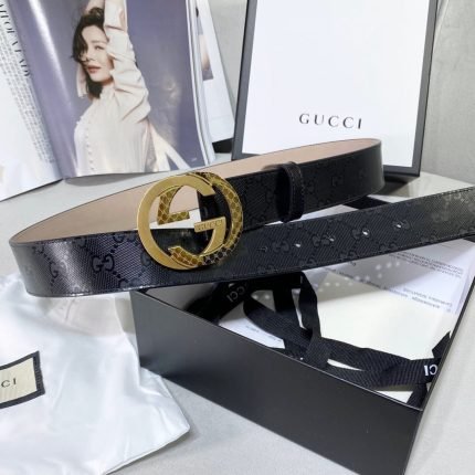 1:1 Replica Gucci Signature Belt Black For Women, Women Belt