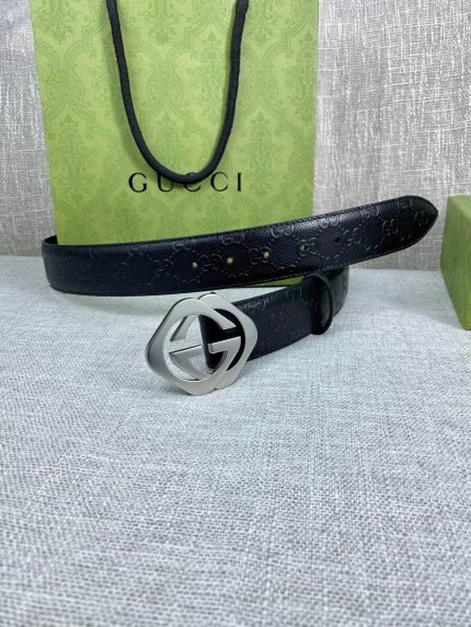 1:1 Replica Gucci Signature Belt Black For Women, Women Belt