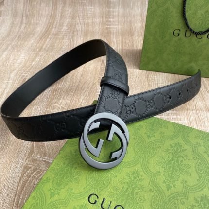 1:1 Replica Gucci Signature Belt Black GG, Women Belt 411924