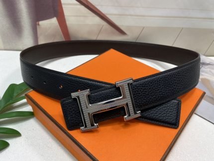 1:1 Replica Hermes H Striee Belt Buckle & Reversible Black For Women, Women Belt