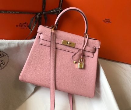 1:1 Replica Hermes Kelly 28cm Bubblegum Pink Togo Bag For Women, Women’s Handbags, Shoulder Bags 11in/28cm