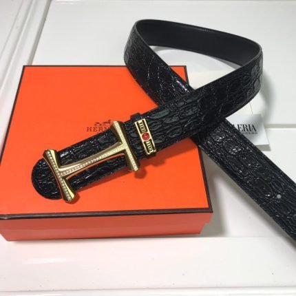 1:1 Replica Hermes Mors H Belt Buckle & Strap Black For Women, Women Belt