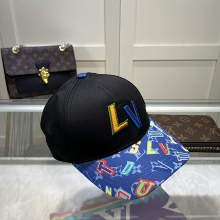 Louis Vuitton Embroidered Logo Baseball Cap Black LV Cap