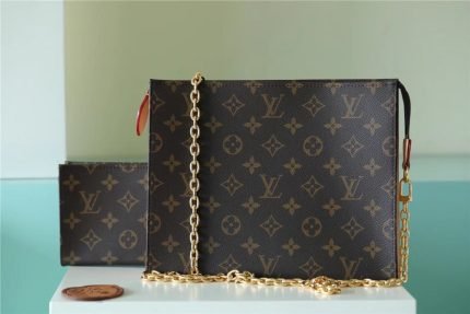 1:1 Replica Louis Vuitton Toiletry Pouch on Chain Monogram Canvas For Women, Women’s Wallets 9.8in/25cm LV M81412