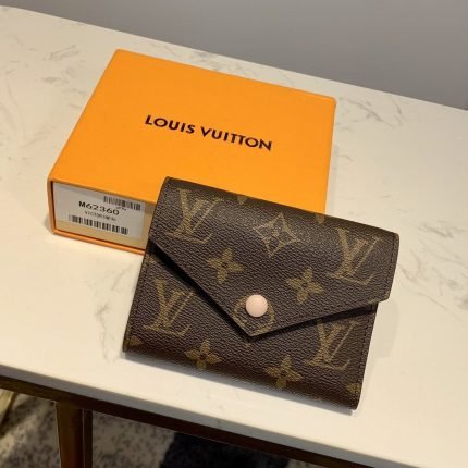 1:1 Replica Louis Vuitton Victorine Wallet Monogram Canvas Rose Ballerine Pink For Women, Women’s Wallet 4.7in/12cm LV M62360