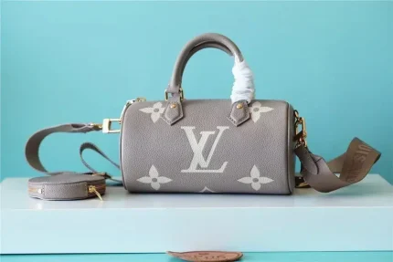 1:1 Replica Louis Vuitton LV Papillon BB Monogram Empreinte Tourterelle / Creme Beige Luxury Bag For Women M46031 – 7.9in/20cm