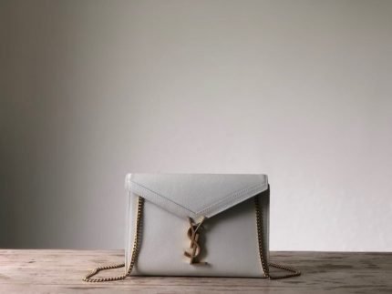 [REP 1:1] Saint Laurent Cassandra Flap-Front Crossbody Bag White For Women 8.7in/22cm YSL