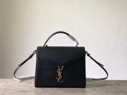 [REP 1:1] Saint Laurent Cassandra Medium Top Handle Bag In Grain De Poudre Embossed Black For Women 9.6in/25cm 623931BOW0W1000