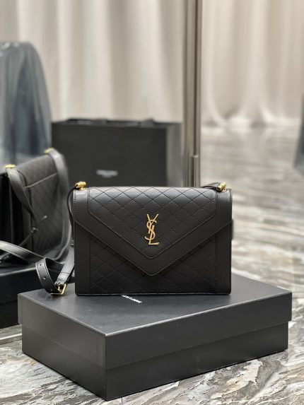 [REP 1:1] Saint Laurent Gaby Satchel Bag In Black With Gold Toned Hardware For Women 10.2in/26cm 6688631EL071000