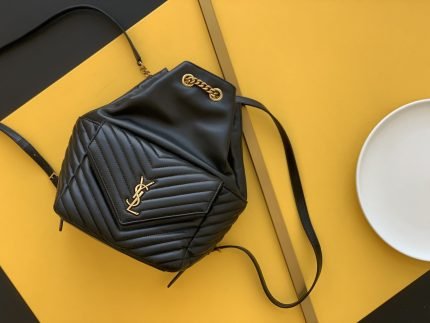 [REP 1:1] Saint Laurent Joe Backpack In Monogram With Bronze-Toned Hardware Black For Women 11.5in/22cm YSL 6726091EL071000