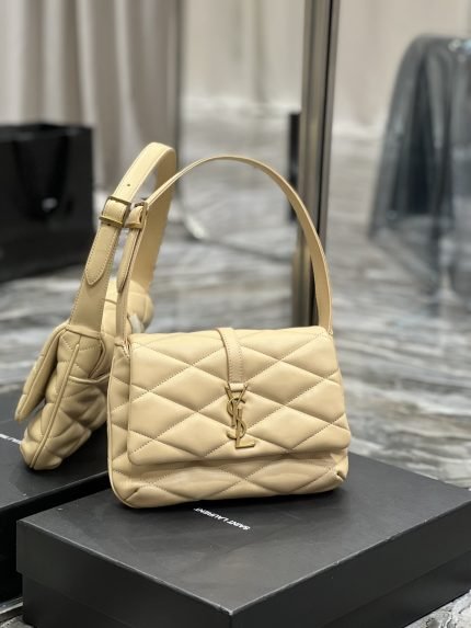 [REP 1:1] Saint Laurent Le 57 Hobo Shoulder Bag Beige For Women, Women’s Bags 9.8in/25cm YSL