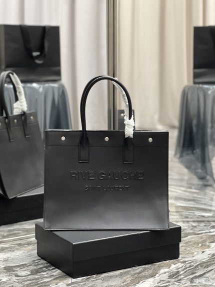 [REP 1:1] Saint Laurent Rive Gauche Small Tote Bag In Black Noir For Women 15.4in/39cm YSL 686266CWTFE1000