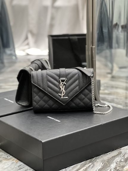 [REP 1:1] Saint Laurent Small Bag Black In Mix Matelasse For Women 8.2in/21cm YSL 600195BOW921000