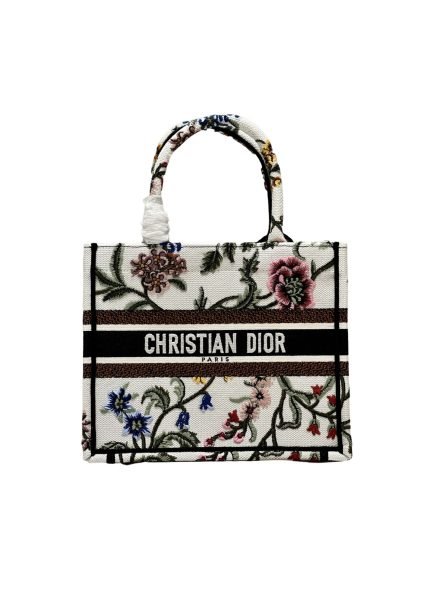 1:1 Replica Small Dior Tote Bag White/Black For Women 10.5 in/ 26.5cm