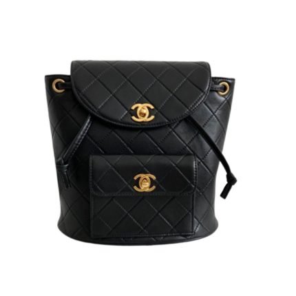 [REP 1:1] Vintage Duma Backpack Black/Brown For Women 8.3in / 21cm