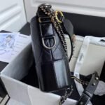 Chanel Gabrielle Small Hobo Bag Smooth Gold Silver Tone Black 20Cm As1582 B03936 94305 - Image 3