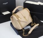 Saint Laurent College Medium In Quilted Leather Beige 24Cm 600279Brm072721 - Image 3