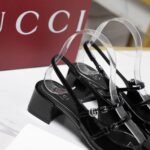 Gucci Women Pump With Double G Black Leather 832474 Bnc80 1000 - Image 7