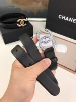 Chanel Pearls Crystal Sliver Black Belt 28Mm - Image 4