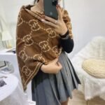 Gucci Check Gg Wool Jacquard Scarf Brown 180Cm - Image 9