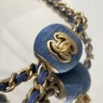Chanel Denim Rectangular Pearl Crush GHW 20cm - Image 3