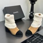 Chanel Knit Boots Beige G46038 B18433 Nzzx3 - Image 5