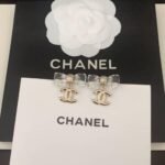 Chanel D25 Cc Bow Earrings Gold Metal Abf537 B19997 Nafvg - Image 3