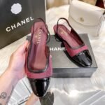 Chanel Slingback Burgundy G46000 B18056 Nzs76 - Image 6