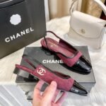 Chanel Slingback Burgundy G46000 B18056 Nzs76 - Image 3