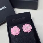 Chanel Camellia Earrings Pink Abg218 B21624 U3368 - Image 4