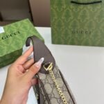 Gucci Ophidia Small Shoulder Bag Beige And Dark Brown Gg Fabric 22Cm 838463 Fae0P 9746 - Image 8