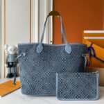 Louis Vuitton Neverfull MM Bag Monogram Denim Blue 32Cm - Image 2