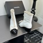 Chanel Ribbon Chain Boots White - Image 7