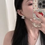 Chanel 25S Earrings White Silver Metal Abf565 B20465 U0776 - Image 5