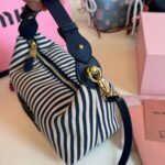 Miu Miu Jacquard Fabric Pouch With Logo Baltic Blue And Beige 19Cm 5Ne841 Acq3 F0Z12 - Image 4