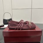 Gucci Women Horsebit Ballet Flat Rosso Ancora Red Mesh ‎835077 Faeqz 6207 - Image 5