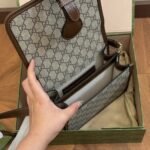 Gucci Gg Supreme Shoulder Bag Interlocking G Brown 20Cm 671620 92Tcg 8563 - Image 5