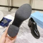 Prada Heeled Brushed Leather Lace Ups Black 1E976M 055 F0002 F 085 - Image 6