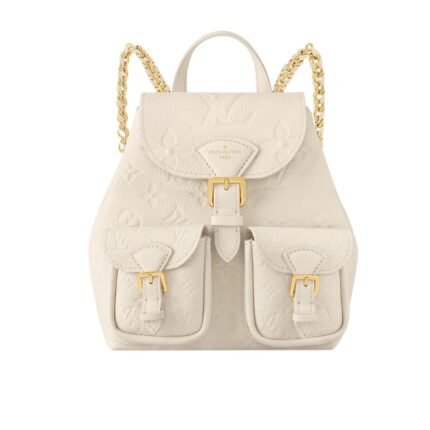 Louis Vuitton Backup Monogram Empreinte Leather Cream 20Cm M47106